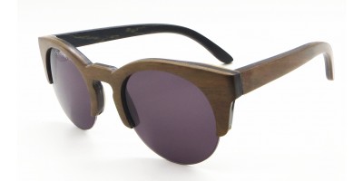 Ready Made Brown Maple Wood Half Rim Sunglasses IBW-XB-020B