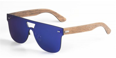 Rimless One Piece Lens Sport Sunglasses Wooden Arms IBW-019A