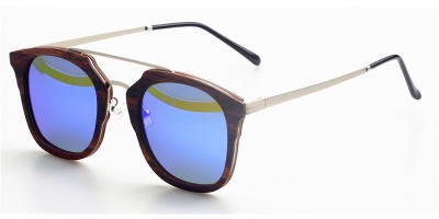 Thin Ebony Wood Sunglasses Metal Temple IBW-GS016B
