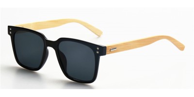 Ultra Thin Newest Design Purely Color Plastic Frame Nature Bamboo Temples Sunglasses IBW-CN001E