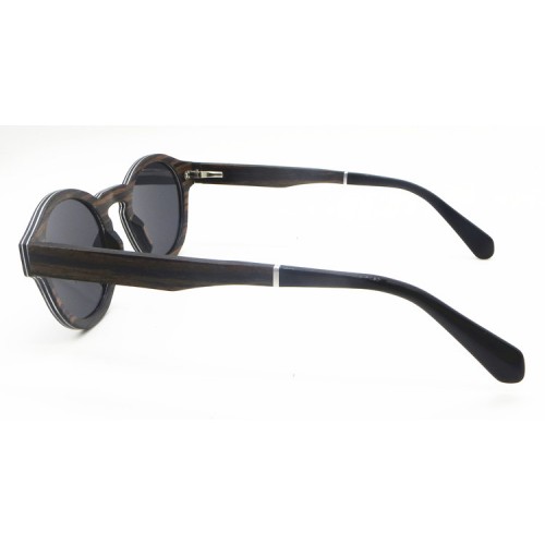 Layers Ebony Wood Aluminum Laminated Sunglasses Acetate Tips IBWA-XB-007C