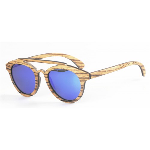 Thin Layers Zebra Wood Made Sunglasses  IBW-FJ001