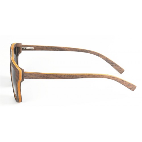 Layers Nature Walnut Wood Metal Bridge Sunglasses IBW-MS001