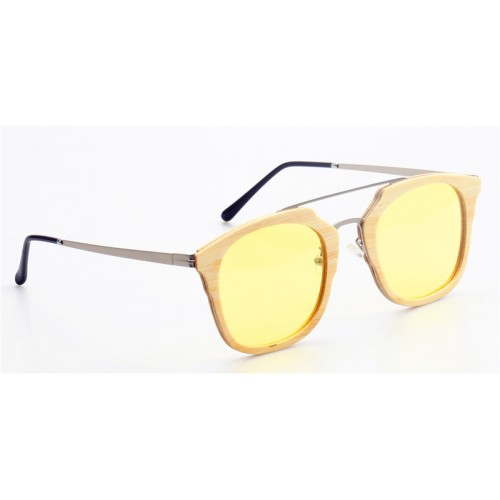 Thin Ebony Wood Sunglasses Metal Temple IBW-GS015A
