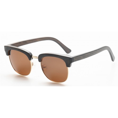 Clubmaster Style Nature Bamboo Polarized Sunglasses IBW-GS027